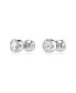 Round Cut, White, Rhodium Plated Imber Stud Earrings