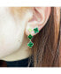 ფოტო #2 პროდუქტის Malachite Graduating Clover Dangle Earrings