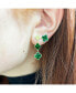 Фото #2 товара Malachite Graduating Clover Dangle Earrings