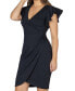 Women's V-neck Ruffle Sleeve Knee Length Dress