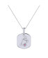 ფოტო #1 პროდუქტის Libra Scales Design Sterling Silver Tourmaline Stone Diamond Tag Necklace
