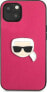 Karl Lagerfeld Karl Lagerfeld KLHCP13SPKMP iPhone 13 mini 5,4" różowy/pink hardcase Leather Ikonik Karl`s Head Metal