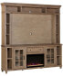 Фото #1 товара 84" Dawnwood 3PC TV Console Set (84" Console, Hutch and Fireplace)