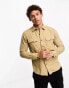 Фото #1 товара Polo Ralph Lauren 2 pocket twill overshirt classic oversized fit in khaki beige