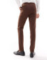 ASOS DESIGN wedding skinny wool mix suit trouser in brown basketweave texture