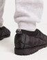 ASOS DESIGN quilted slippers in black