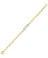 ფოტო #3 პროდუქტის Diamond Bar Paperclip Link Chain Bracelet (1/5 ct. t.w.) in Sterling Silver & 14k Gold-Plate