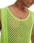 ASOS DESIGN open knit vest in green