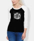 ფოტო #1 პროდუქტის Women's Raglan Word Art Siamese Cat T-shirt