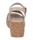 Фото #3 товара Women's Lucy Woven Cork Platform Wedge Sandals