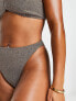 Фото #3 товара South Beach mix & match high waist bikini bottom in gold metallic