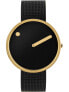 Фото #1 товара PICTO 43387-1020 Unisex Watch Black and Gold 40mm 5ATM