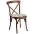 Фото #4 товара Hercules Series Stackable Pecan Wood Cross Back Chair With Cushion