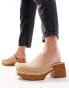 Bershka platform clog in taupe