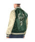ფოტო #2 პროდუქტის Men's Hunter Green, Cream Milwaukee Bucks Renegade Satin Full-Snap Varsity Jacket