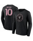 Men's Lionel Messi Inter Miami CF Authentic Stack Name Number Long Sleeve T-Shirt Черный, 2XL - фото #1