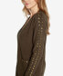 Black Label Women's Embellished Open-Front Cardigan ZIP UP Sweater