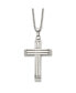 ფოტო #1 პროდუქტის Brushed and Polished Cross on a Cable Chain Necklace