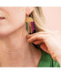 ფოტო #2 პროდუქტის Claudia Multi-Striped Short Beaded Fringe Earrings Muted