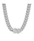 ფოტო #3 პროდუქტის Men's Stainless Steel 30" Miami Cuban Link Chain with 10mm Box Clasp Necklaces