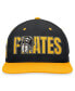 Фото #3 товара Men's Black Pittsburgh Pirates Cooperstown Collection Pro Snapback Hat