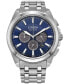 Eco-Drive Men's Chronograph Classic Stainless Steel Bracelet Watch 41mm