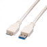 Фото #4 товара VALUE USB 3.0 Cable, A - Micro B, M/M 0.8 m, 0.8 m, USB A, Micro-USB B, USB 3.2 Gen 1 (3.1 Gen 1), 5000 Mbit/s, White