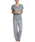 ფოტო #4 პროდუქტის Women's Relaxed Butter-Knit Short Sleeve Pajama Set