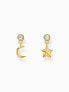 Фото #1 товара Thomas Sabo H2293-414-14 Gold-plated earrings moon and star pendant