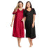 Фото #1 товара Plus Size 2-Pack Short Silky Gown