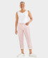 Фото #1 товара Women's Striped Mid-Rise Curvy Capri Pants, Created for Macy's