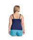 ფოტო #4 პროდუქტის Plus Size Mastectomy Square Neck Tankini Swimsuit Top Adjustable Straps