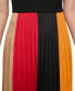 ფოტო #6 პროდუქტის Women's Colorblocked Pleated Midi Dress