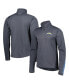 ფოტო #3 პროდუქტის Men's Charcoal Los Angeles Chargers Quarter-Zip Sweatshirt