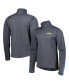 Фото #3 товара Men's Charcoal Los Angeles Chargers Quarter-Zip Sweatshirt