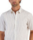 Фото #3 товара Men's Geometric Stretch Button-Up Short-Sleeve Shirt, Created for Macy's