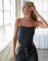 4th & Reckless PU corset top in black