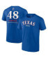 Фото #1 товара Men's Jacob deGrom Royal Texas Rangers 2023 American League Champions Player Name and Number T-shirt