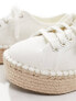 ASOS DESIGN Jaden flatform canvas trainer espadrilles in white 40 - фото #3