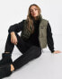 Tala cropped gilet jacket in khaki