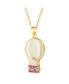 ფოტო #1 პროდუქტის Sanrio Enamel and Clear Cyrstal 3D Hot Air Balloon Pendant, 16+ 2'' Chain