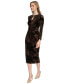 ფოტო #3 პროდუქტის Women's Velvet Burnout Keyhole Ruched Dress