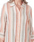 Фото #4 товара Petite Linen Tuscan Sunset Striped Textured Button-Down Top