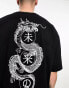 Фото #3 товара ASOS DESIGN oversized t-shirt in black with back souvenir dragon print