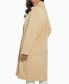 ფოტო #2 პროდუქტის Women's Textured Double-Breasted Notched-Collar Coat