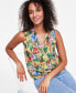 Фото #1 товара Women's Floral-Print Ruffled Top, Created for Macy's