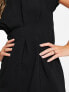ASOS DESIGN nipped in waist midi dress in black