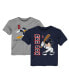 ფოტო #1 პროდუქტის Toddler Navy/Gray Boston Red Sox Disney Offense Only 2-Pack T-Shirt Set