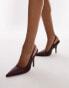 Topshop Emma heeled sling back court shoe in burgundy