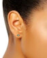 ფოტო #3 პროდუქტის Cubic Zirconia with Black Rhodium Evil Eye Stud Earrings, 18K Gold over Silver